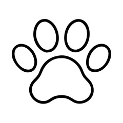 dog paw print icon, dog paw print line art - simple line art of dog paw print, perfect for dog paw print logos and icons and themed design  © Waliul