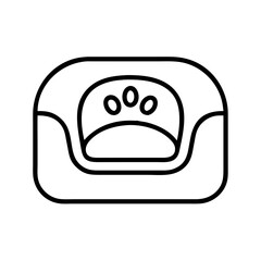 pet bed icon, pet bed line art - simple line art of pet bed, perfect for pet bed logos and icons and themed design 
