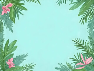 Tropical Leaf Illustration Background