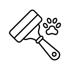 pet hair lint roller icon, pet hair lint roller line art - simple line art of pet hair lint roller, perfect for pet hair lint roller logos and icons and themed design 