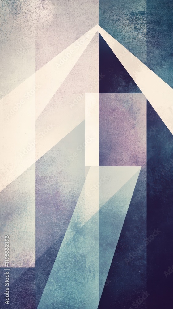 Leinwandbilder Minimalist geometric composition featuring cool color tones and dynamic shapes in abstract art