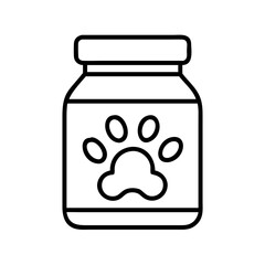 pet treats jar icon, pet treats jar line art - simple line art of pet treats jar, perfect for pet treats jar logos and icons and themed design 