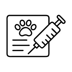 pet vaccination card icon, pet vaccination card line art - simple line art of pet vaccination card, perfect for pet vaccination card logos and icons and themed design 