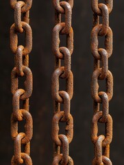 Fototapeta premium Rusty chain links close-up