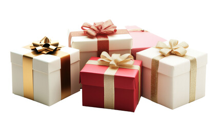 a colored gift boxes isolated on a transparent background