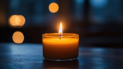 a flickering candle nestled within a grand cathedral, casting a warm glow on ancient stone walls, creating a serene and sacred atmosphere on all saints' day