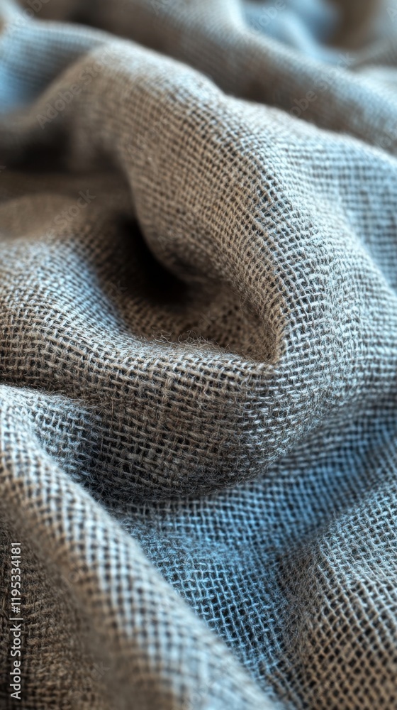 Fototapete Dynamic burlap pattern featuring cool tones creating a textured visual depth