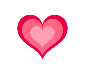 Heart concentric shape icon. Vector illustration.