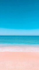 Fototapeta premium Pink Beach Summer Ocean Background Illustration