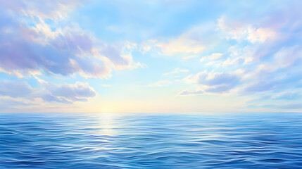 Obraz premium Ocean Sunset Illustration