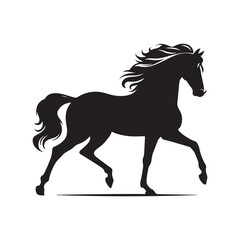 horse silhouette on white