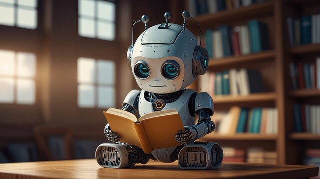 AI based robort illustration looking genius  AI Generated
