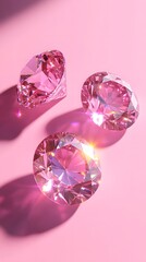 Shimmering Pink Diamonds on Soft Pink Background for Elegant Design