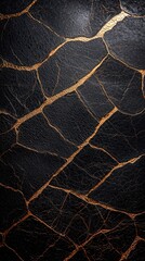 Luxury Black Gold Texture  Embossed Crackle Pattern Background