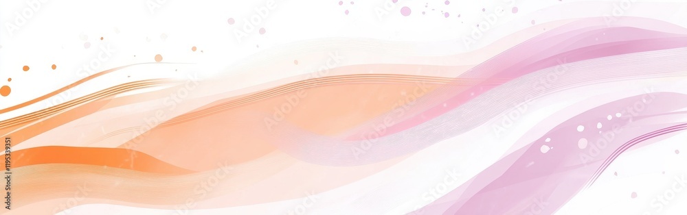 Aufkleber Soft pastel peach and lavender lines create a calming background design for creative projects and presentations