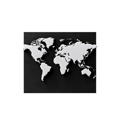 3D World Map on Transparent Background - Global Connection Concept