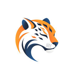 Fototapeta premium Simple leopard head illustration. Leopard head badge emblem logo icon isolated on white