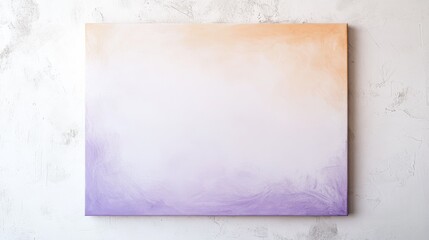 Minimalist white canvas featuring soft hues blending from light orange to lavender in a serene composition