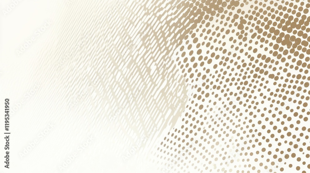 Poster Soft beige halftone dots create a gentle gradient reminiscent of abstract art in a minimalistic design
