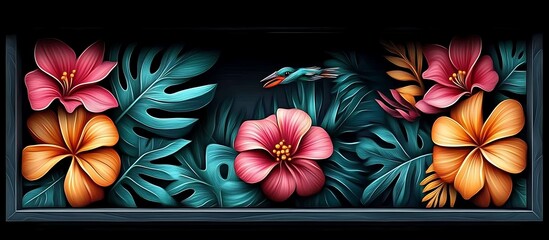 Tropical Hibiscus Bloom: A Vibrant Framed Artwork