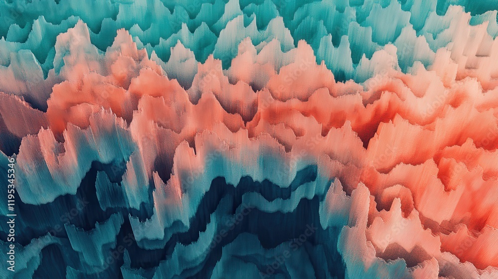 Aufkleber abstract pencil strokes create a vibrant gradient transitioning through soft hues of pink, blue, and