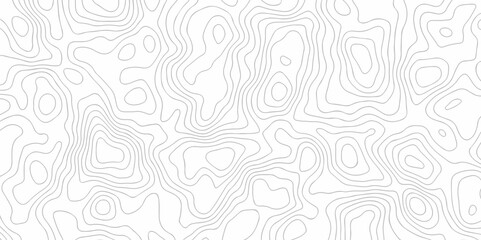 Abstract Vector geography landscape Topo contour map on white background, Topographic contour lines. Seamless pattern with lines Topographic map. Geographic mountain relief diagram line wave carve.