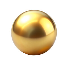 Obraz premium Golden ball isolated on transparent background