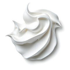 3d realistic whipped white cream or meringue isolated on white background. Meringue swirls, realistic bakery mousse