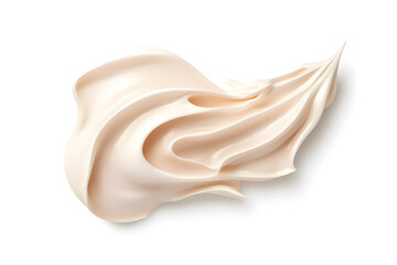 Naklejka premium 3d realistic whipped white cream or meringue isolated on white background. Meringue swirls, realistic bakery mousse