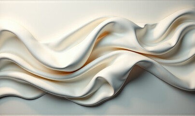 Flowing Cream Fabric, rich with Curves