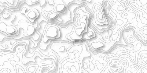 Abstract Vector geography landscape Topo contour map on white background, Topographic contour lines. Seamless pattern with lines Topographic map. Geographic mountain relief diagram line wave carve.