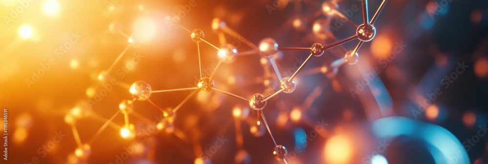 Aufkleber glowing dna double helix with molecular connections highlighting biological interactions. generative