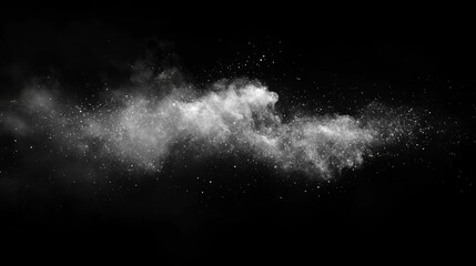 Abstract Powder Explosion on Black Background