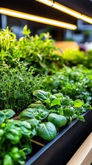 A cozy vegetable garden with herbs and vegetables growing side by side, functional beauty concept