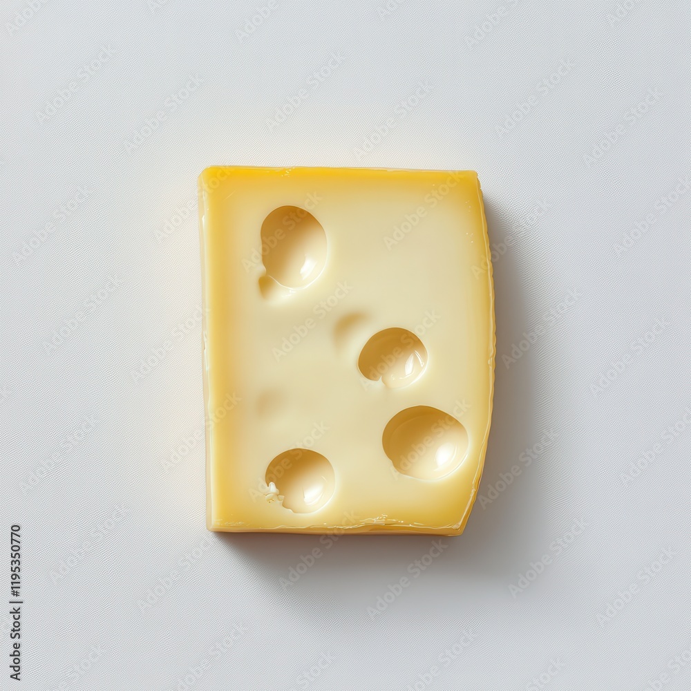 Aufkleber swiss cheese slice with distinctive holes set against a plain background for culinary presentation a