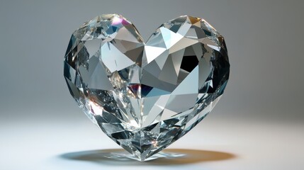 Minimalist close-up of dimensional heart triangular facets in high fidelity gigapixel