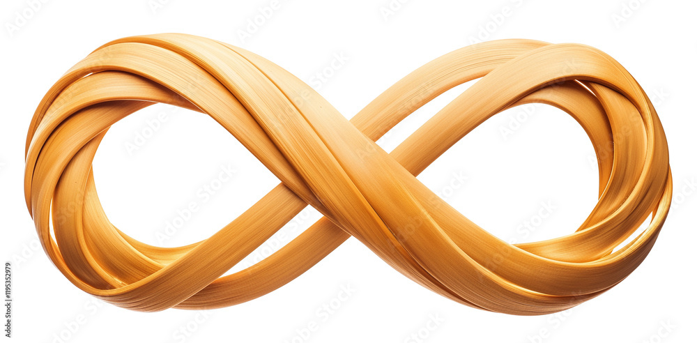 Aufkleber woven beige straw infinity symbol isolated on transparency background, showcasing intricate craftsma