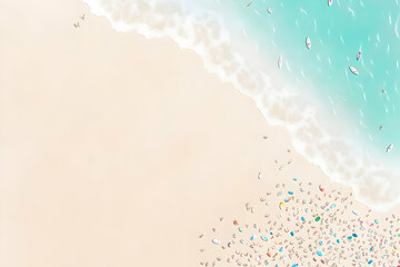 Beach Crowd Aerial Illustration