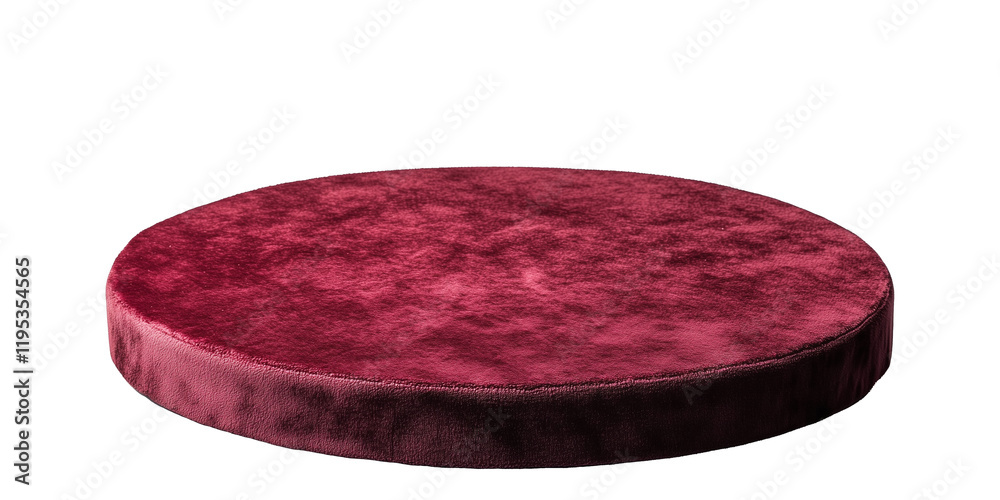 Poster Luxurious maroon velvet base display isolated on transparency background, perfect for showcasing products elegantly. rich texture and deep color add sophistication to any presentation