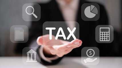 Accounting financial tax icon income money online payment service concept