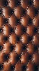 Fototapeta premium Luxurious tufted leather arrangement with warm inviting lighting