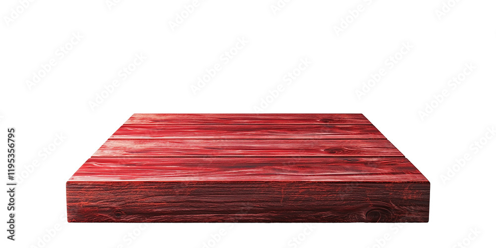 Aufkleber red wooden product display isolated on transparency background, showcasing vibrant and textured surf
