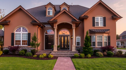 Luxury Dream Home: Captivating Sunset View, Exquisite Architecture, and Landscaped Gardens. A perfect blend of modern design and classic elegance.