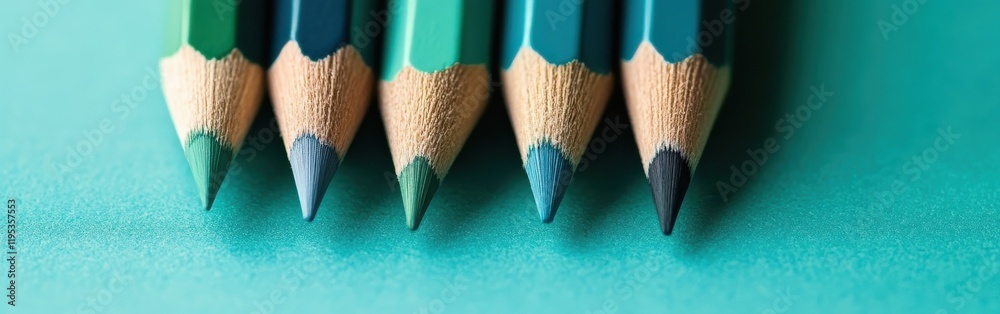 Poster Colorful gradient pencil strokes transitioning from light to dark shades on a smooth background create a visually appealing composition