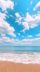 Fototapeta premium Seascape Illustration: Tranquil Beach Scene