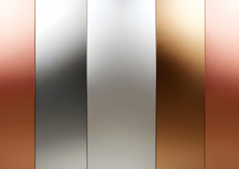 A minimalistic metallic gradient of copper, silver, and platinum with a sleek reflective texture.