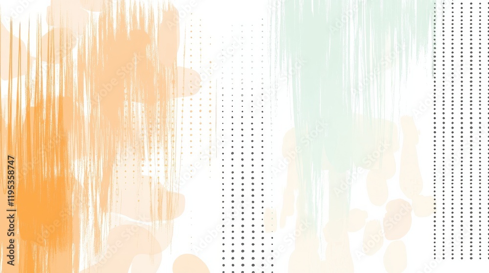 Poster pastel amber dashed patterns creating a minimalist aesthetic for a serene atmosphere in modern desig