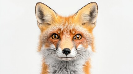 Fototapeta premium A stunning portrait of a red fox showcasing its vibrant fur and expressive features, capturing the essence of wildlife in a striking detail.