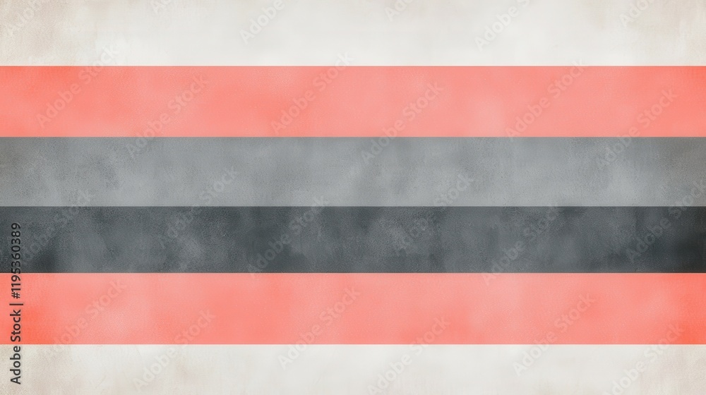 Aufkleber Elegant coral and gray horizontal stripes create a calming and modern backdrop for various design applications
