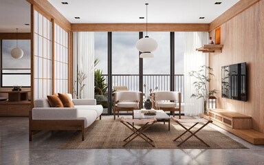 3d render living room